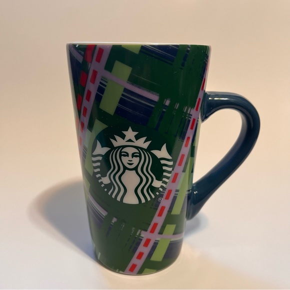 Starbucks Green Plaid 2020 Holiday release ceramic coffee mug 16oz - Picture 1 of 5